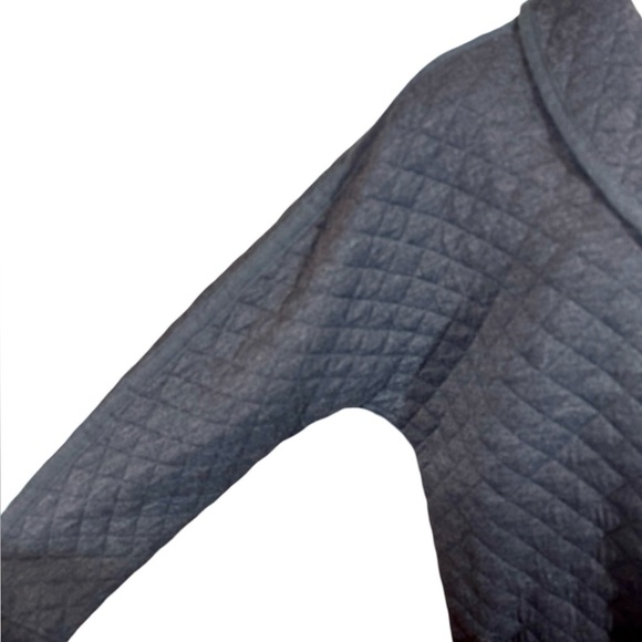 Marine Layer Corbet Coatigan Quilted Shawl Collar Coat Cardigan in Black Heather - Picture 11 of 14